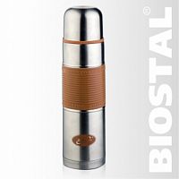 Термос Biostal NB-1000 P-С 1,0л (узкое горло, цв. силик. вставка) Мокко