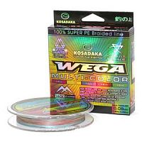 Леска плетен. Kosadaka "WEGA" 130м, мульт 3 цвета 0,08мм, 3,82кг BWEG008M