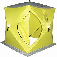 Палатка зимняя Сахалин 2, 160х160х170 см (желтый/серый)