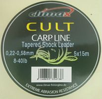 Шок-лидер конусный Climax CULT Tap.Shock Leader 5x15m 0,22-0,58mm /8-40lb (шт.)