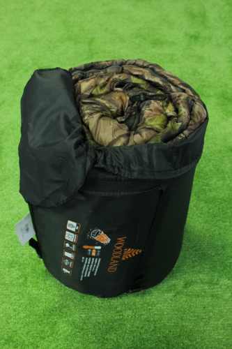 Спальный мешок Woodland BERLOGA 400 R  (шерсть+холофайбер) камуфляж