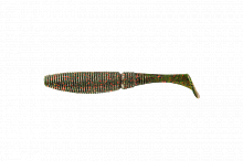 Приманка съедобная ALLVEGA "Power Swim" 8,5см 5,5г (5шт.) цвет green pumpkin red flake