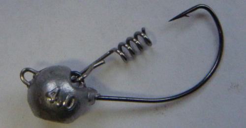 Джиг-головка с пружинкой на оффсетном крючке №2.0 12 гр