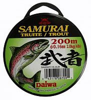 Леска DAIWA "Samurai - Trout 200T" 0,16мм 200м (светло-серая)