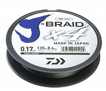 Леска плетеная DAIWA "J-Braid X4" 0,07мм 270 (зеленая)