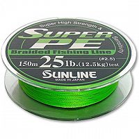Шнур SUNLINE Super PE (l.green) 150м #6.0 60lb